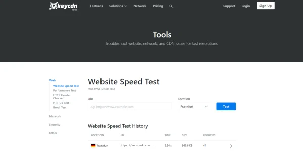 test de velocidad para wordpress